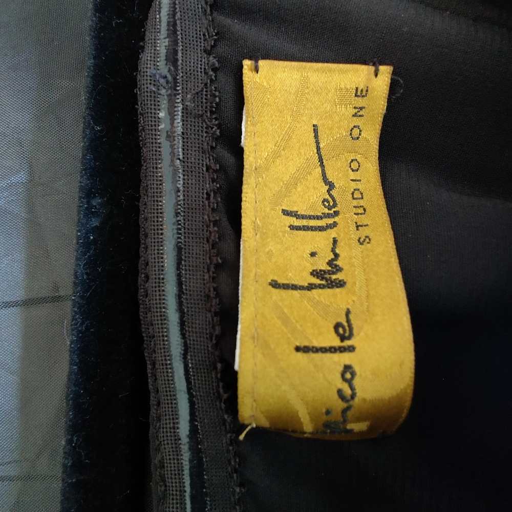 ❤️NICOLE MILLER Black Brocade Strapless Dress - Picture 9 of 13